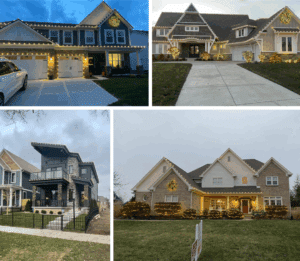 Beautiful Indianapolis homes decorated by Indy Christmas Light Pros, one of the best light installers in the area