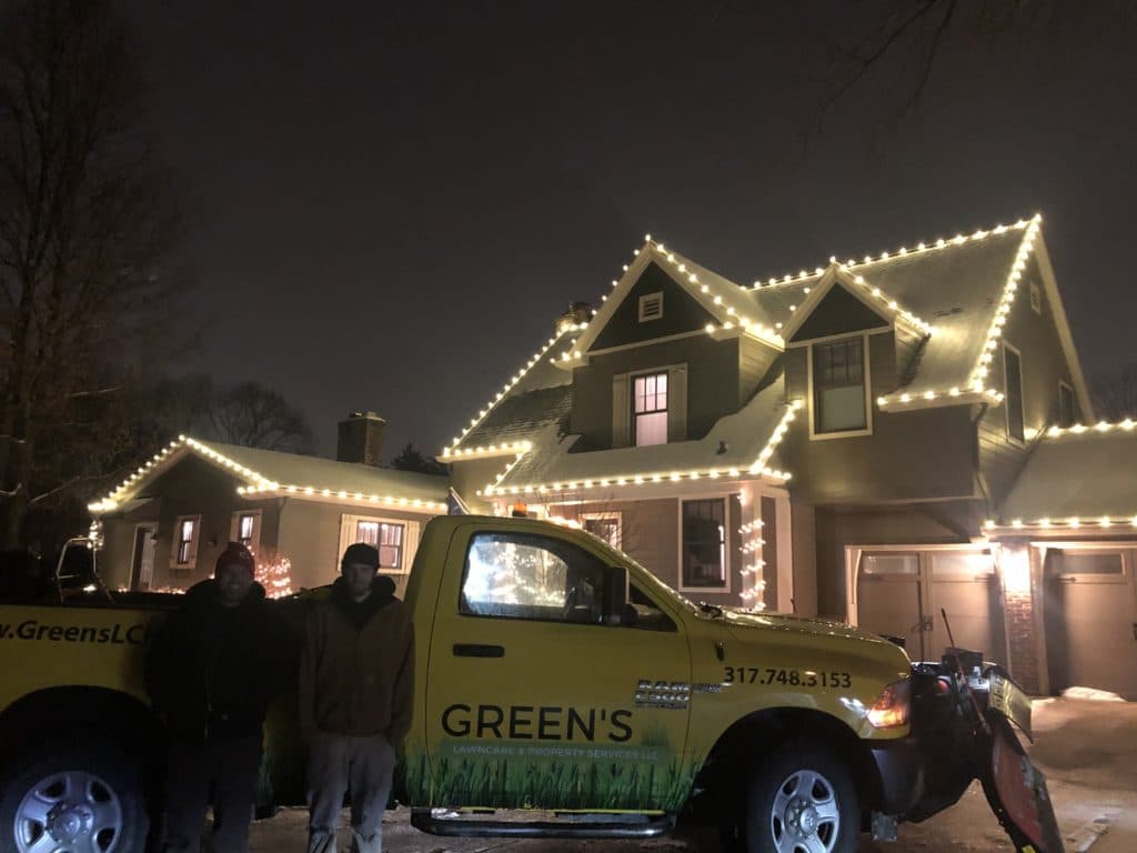 Green's with Christmas Decoration Installation in Carmel IN